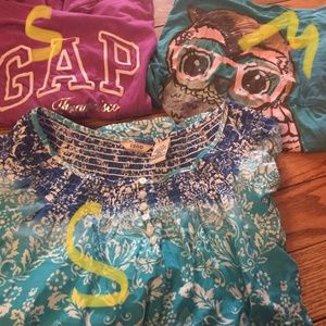 Lot of tween girl shirts